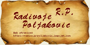 Radivoje Poljaković vizit kartica